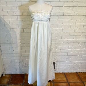 Banana Republic Heritage Silk Blend Cream Strapless Gown Maxi Dress Womens 6